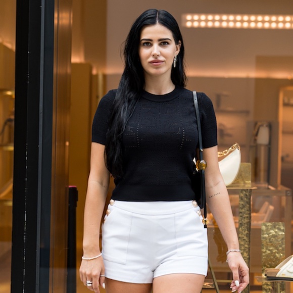 NEW! Monogram Knit T Shirt Top - Black - Picture 6 of 7